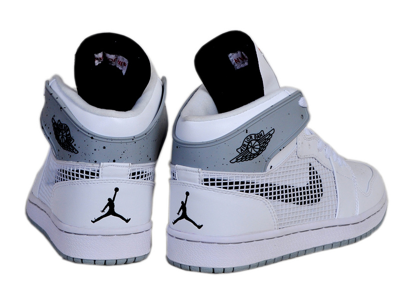Air Jordan 1 Men Shoes White/Steelblue Online